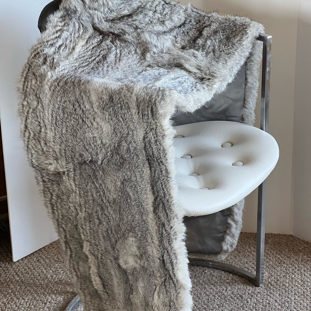 Gray Chinchilla Scarf Wrap